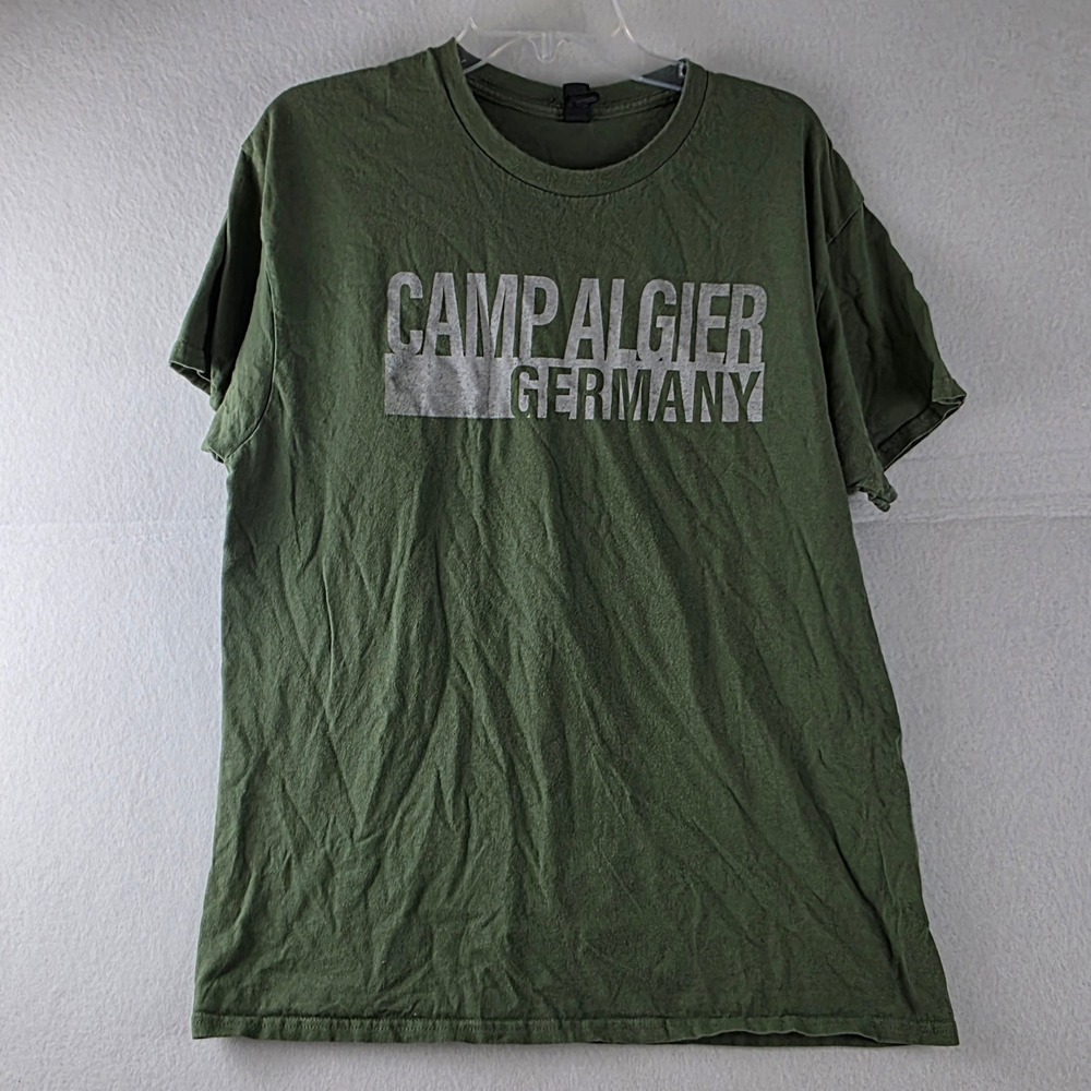Camp Algier Germany T Shirt Mens Large Gildan Military Grafenwoehr Army Green